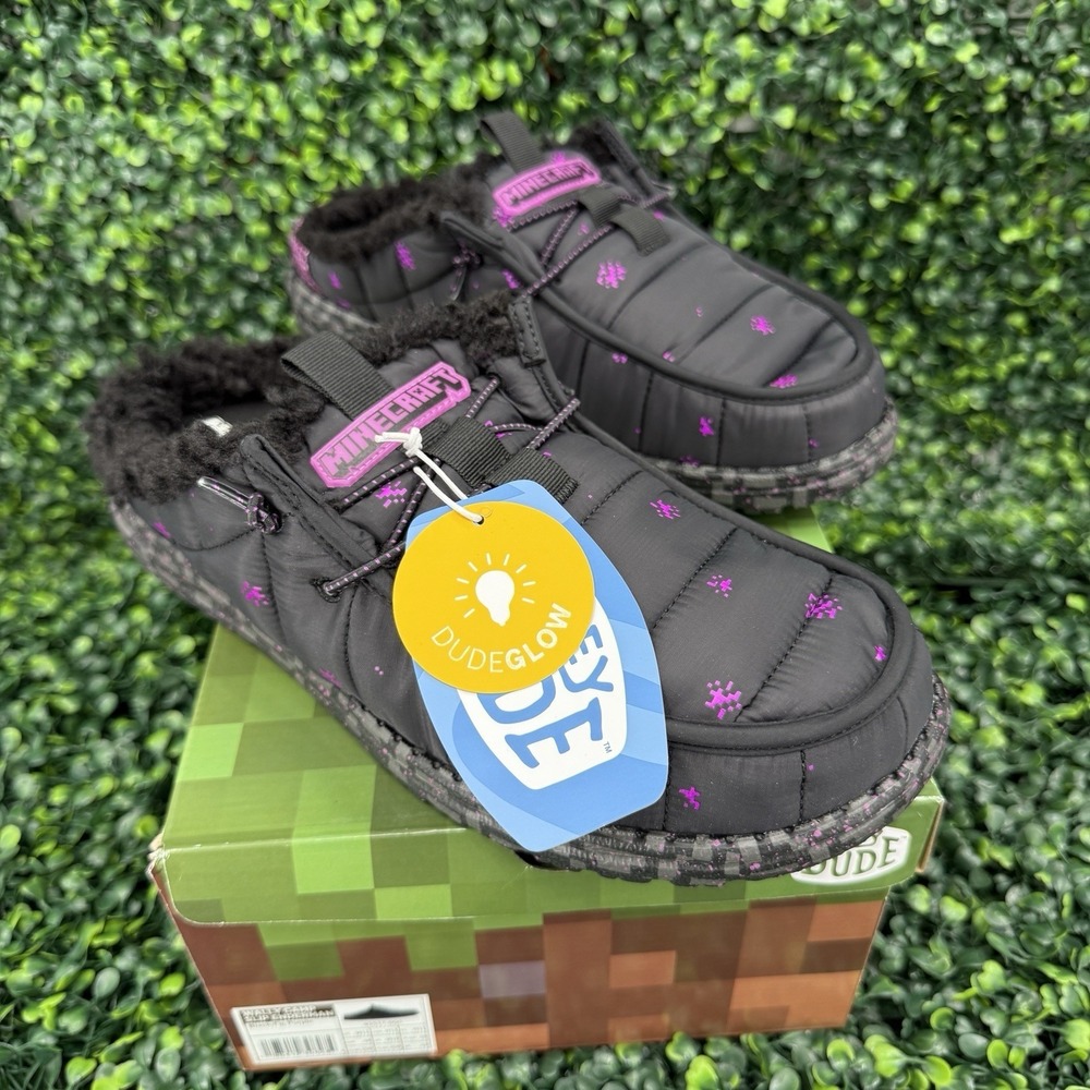 Minecraft X HEYDUDE Enderman Wally Camp Slip Mens 11 Slip On Glow Slip On Shoe - Picture 2 of 8